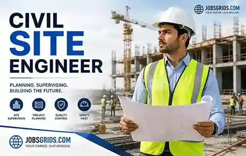 Civil Site Engineer supervising a construction site