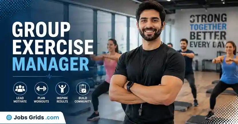 Group Exercise Manager leading a group fitness workout
