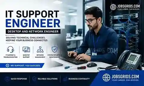 IT Support Engineer working on desktop and network systems