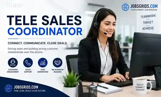 Tele Sales Coordinator communicating with customers using a headset